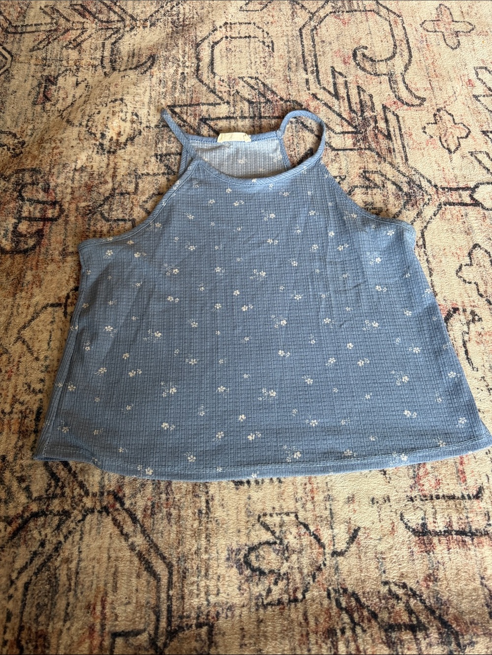 Blue Floral Tank Top by Olivia Rae M